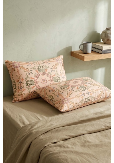 Etnik Saray Pamuklu 2'li Yastık Kılıfı 50x70 Cm Çok Renkli