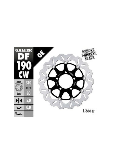 Kawasaki Ninja Zx-6r Ön Fren Diski 310 Mm 2013-2018 Galfer Dalgalı Hareketli Alüminyum Disk