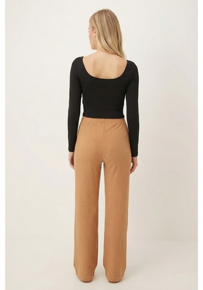 Armonika Kadın Camel Yumuşak Dokulu Likralı Pantolon Arm-26k001090