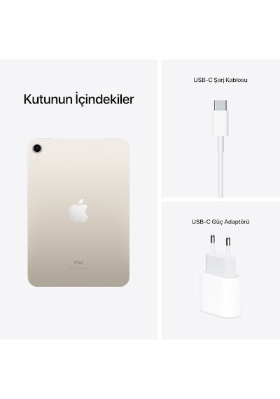 Apple iPad Mini 2021 (6. Nesil) Wi-Fi + Cellular MK8C3TU/A 64 GB 8.3" Tablet Beyaz