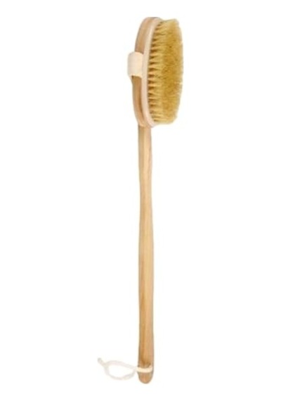 Ahşap Saplı Doğal At Kılı Selülit Fırçası Peeling Masaj Fırça Banyo Fırçası