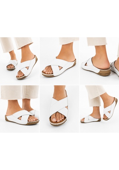 N Napa Shoe Np.312.beyaz Deri Terlik