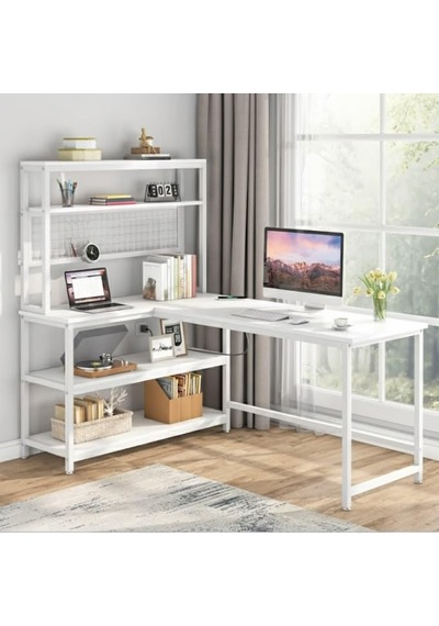 8914 160 Cm Oyuncu Masası Çalışma Masası Bilgisayar Masası Ders Laptop Beyaz 120x60