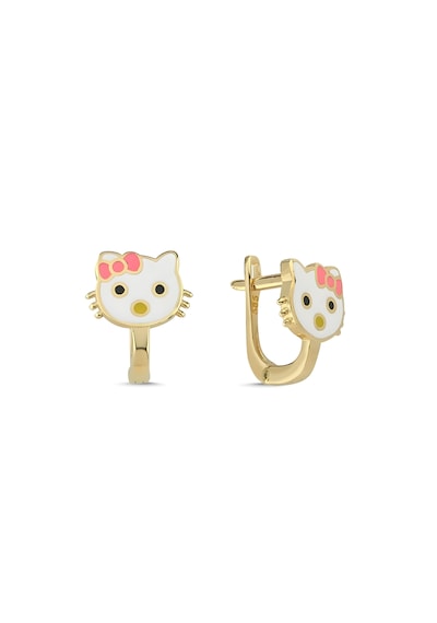 14 Ayar Altın Hello Kitty Çocuk Küpesi Yeşil Altın