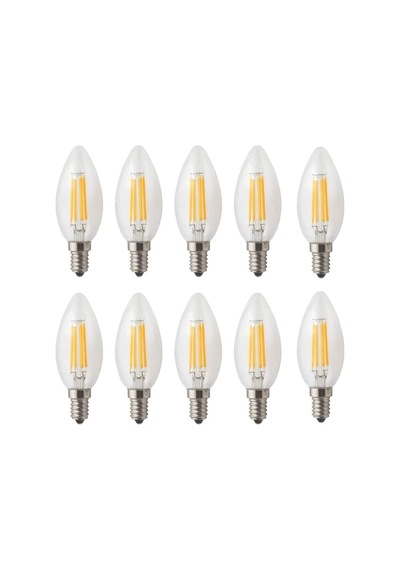 Ayrex Rustik Led Ampul 4w E14 Ince Duy Gün Işığı 3000k 10 Adet Cata Erd25 Düz Mum Ampul Diğer