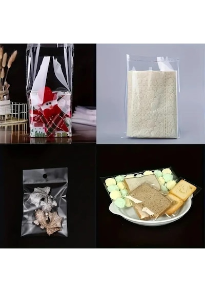 1000 Adet 10x15 Kendinden Yapışkanlı Açılıp Kapanabilir Şeker Kurabiye Şeffaf Plastik Poşet Torba