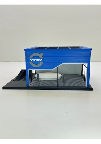 3d Baskı 1/64 Ölçekli Volvo Showroom Tasarımlı Diorama Araç Sergileme Garajı
