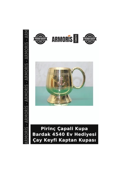 Pirinç Çapali Kupa Bardak 4540 Ev Hediyesi Çay Keyfi Kaptan Kupası Çok Renkli