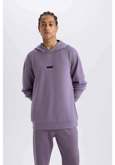 DeFactoFit Standart Fit Kapüşonlu Skuba Dalgıç Kumaş Sporcu Sweatshirt D7364AX25SPPR506