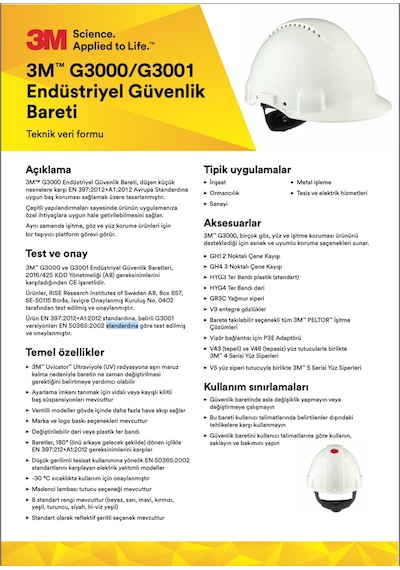3m G3000 Baret Mavi