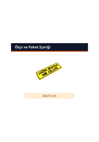 Trobus Vantuzlu Dekor Plaka Cam Süsü Dön Bana Ne Olur Yazılı 22x7,5 Cm Sarı