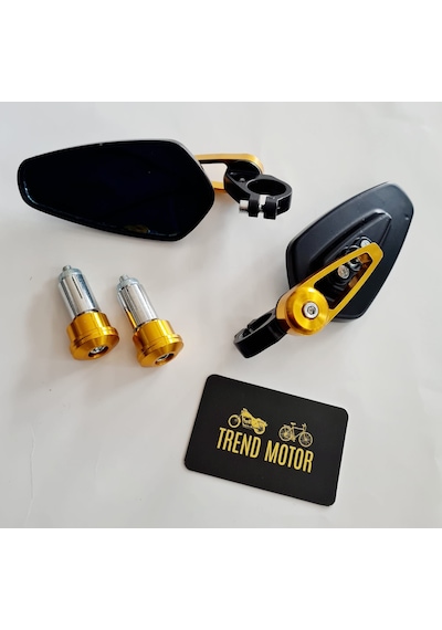 Ayna Takım Gidon Bağlantılı Sarı - Motosiklet Unıversal