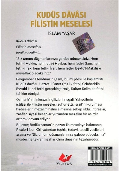 Kudüs Davası Filistin Meselesi Kod:8993 / İslam Yaşar