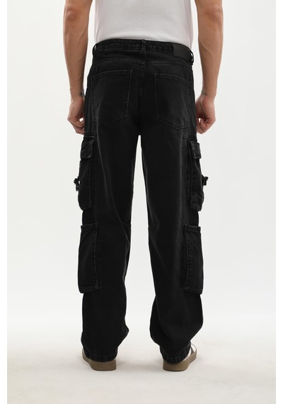 Banny Jeans Erkek Kargo Cepli Jean Pantolon Siyah