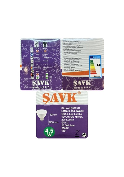 2 Adet Şavk 12volt Ac/dc 4,5w 22w Beyaz Işık 6500k Gu5.3 Duylu İğne Bacak Led Çanak Ampul
