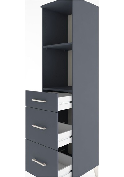 Hyperion Dolap 2 Raflı 3 Çekmeceli 44x44x182 Antrasit-antrasit Antrasit
