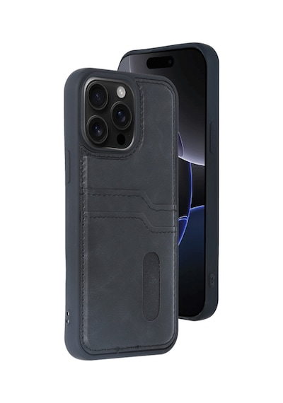 Apple iPhone Uyumlu  Uyumlu 15 Pro Max Kılıf Sara Kartvizitli Deri Kılıf - Siyah