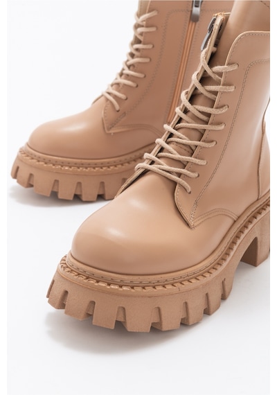 Luvishoes Tool Koyu Bej Kadın Bot Koyu Bej