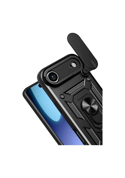 Durukar Apple, Uyumlu iPhone 17 Air Pars Lens Yüzüklü Silikon - Siyah