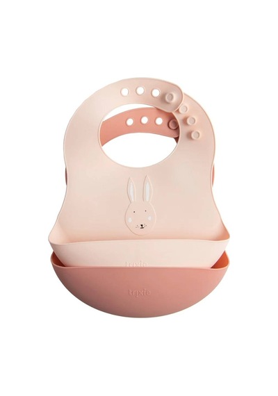 Trixie Mrs. Rabbit Silikon Mama Kız Bebek Önlüğü 96-644 Pembe