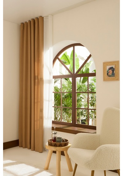 Kaşmir Home Perla Keten Fon Perde Bej 150x270 Cm Bej