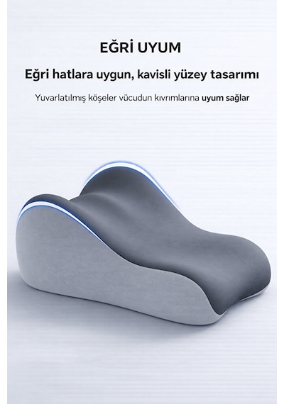 Hamileler Ve Çiftler İçin Kalça Ve Bel Destek Minderi, Oturma Ve Yatma İçin Ergonomik Köpük Yastık Gri