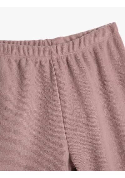 Koton Basic Fitilli Tayt Beli Lastikli Pembe 4wkg40240ak Gülkurusu