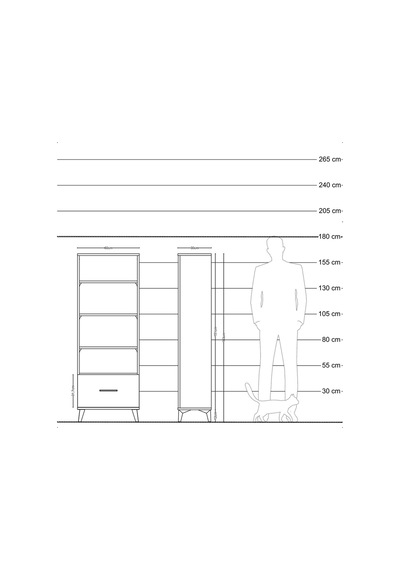 Arges Dolap 4 Raflı Tek Çekmeceli 60x30x163 Çam-aytaşı Atlas Çam