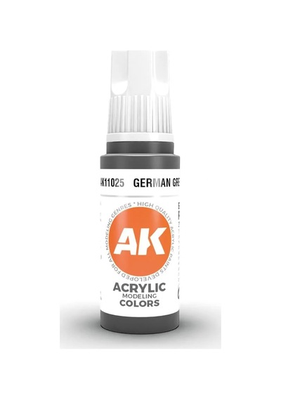 Ak Interactive 11025, 17 Ml. 3gen German Grey Maket Boyası Standart