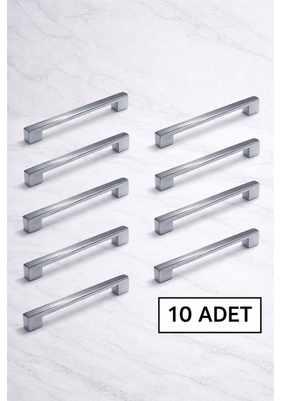 Çift Delikli Krom 96-128 Mm Metal Köprü Kale Kulp,lüks Mutfak Mobilya Dolap Çekmece Kulpu 10 Adet Metalik Metalik