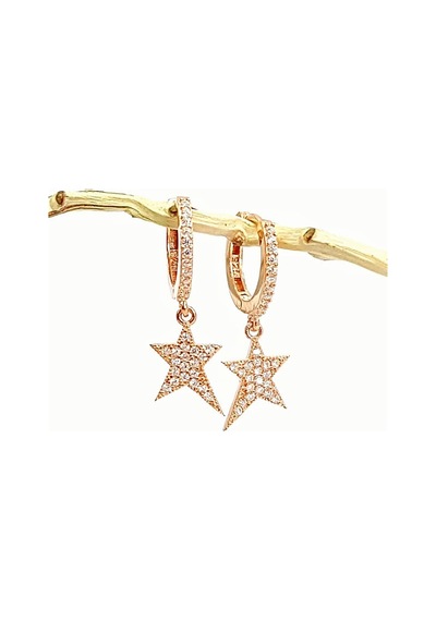 Yıldız Figürlü Gümüş Rose Küpe N11.97058