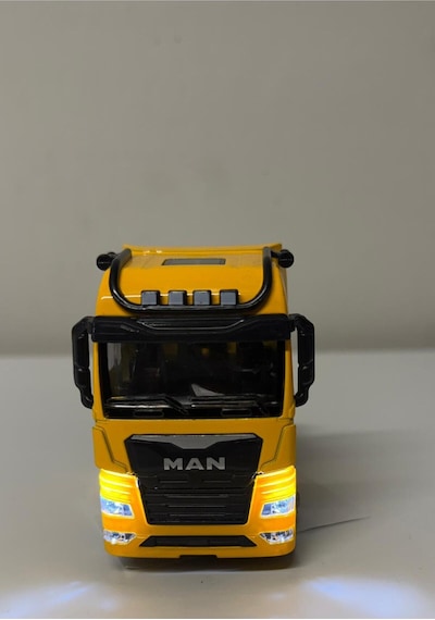 Man Oyuncak Tır Taşıyıcı Man Kupa Model Diecast 12cm Maket Koleksiyon Sarı
