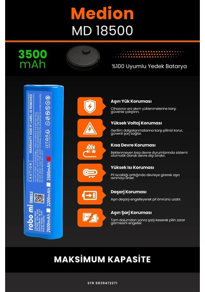 Medion MD18500 3500mAh Robot Süpürge Bataryası