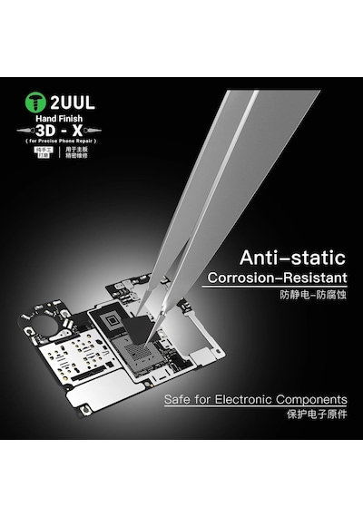 2uul Tw02 El İşçiliği 3d-x Desenli Hassas Anti-statik Düz Uçlu Entegre Cımbızı