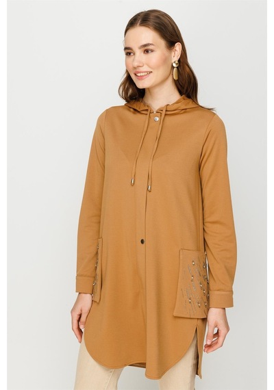 Esswaap Torba Cep Üzeri Taş İşli Fermuar Kapamalı Git Çık Tunik Camel-camel Camel Esswaap Torba Cep Üzeri Taş İşli Fermuar Kapamalı Git Çık Tunik Camel-camel Camel