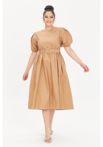 Myline Kemerli Poplin Elbise (503181776)