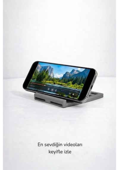 Katlanabilir Masaüstü Telefon Ve Tablet Standı Gri Renk