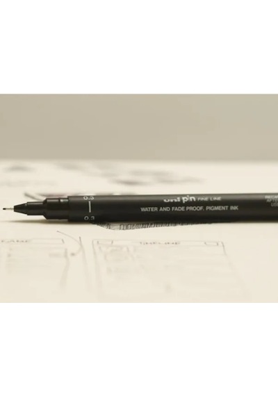 Uni-Ball Çizim Kalemi Akrilik Uçlu Fine Line Pin 0.05 MM Siyah