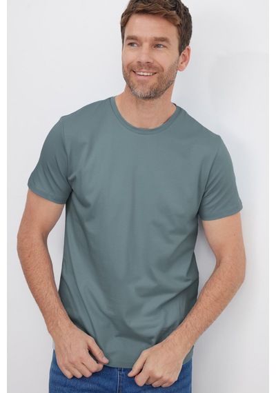 Tudors Erkek Slim Fit Dar Kesim Pamuklu Yumuşak Doku Esnek Kumaş Basic Açık Petrol Bisiklet Yaka Tişört-52095 Tudors Erkek Slim Fit Dar Kesim Pamuklu Yumuşak Doku Esnek Kumaş Basic Açık Petrol Bisiklet Yaka Tişört-52095