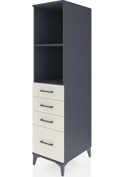 Kronos Dolap 2 Raflı 4 Çekmeceli 44x59x182 Antrasit-aytaşı Antrasit