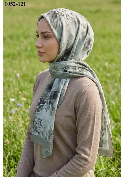 Moonscarfs Moon Scarf Bambu Kraş Pamuk Şal Küf Yeşili 1052-121 Çok Renkli