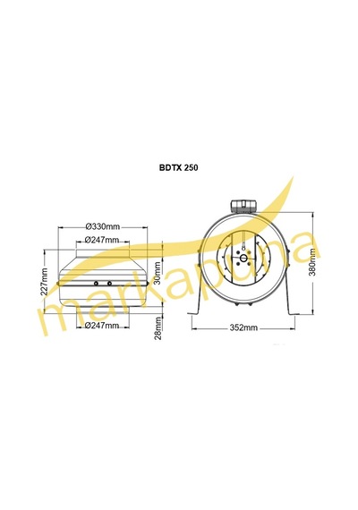 Bvn Bahçıvan Bdtx 250 B 25 Cm 1150 M³/H Yuvarlak Kanal Fanı