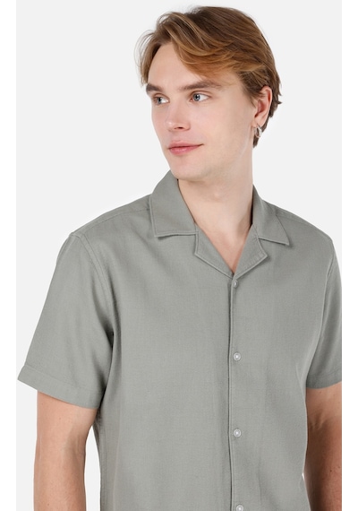 Colin's Colins Normal Kesim Shirt Yaka Cepsiz Yeşil Erkek Kısa Kol Gömlek Cl1066937 Cl1066937 Q1.v1 Kha Haki