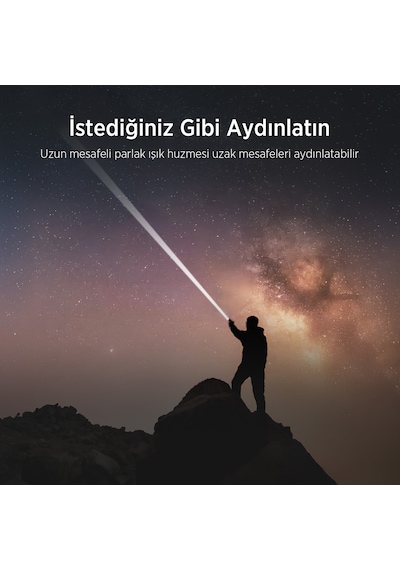 Bix Bx5101fl 60w Led 2300 Lümen Şarjlı Uzun Menzilli El Feneri Gri