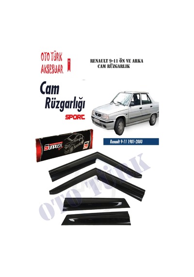 Renault 9 Sport Mugen Cam Rüzgarlığı Ön Arka Sunplex A Kalite