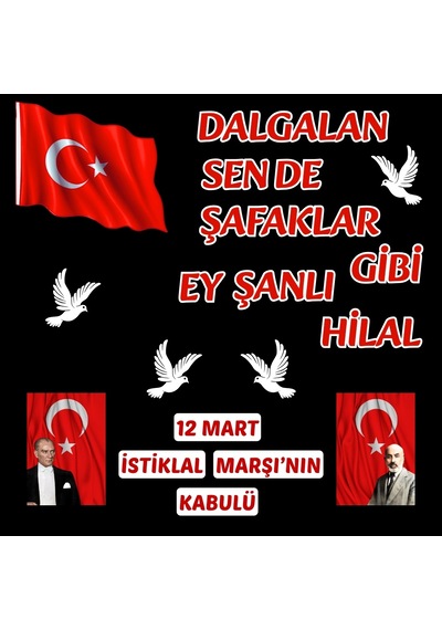 12 Mart İstiklal Marşı'nın Kabulü Pano Süsü 01 7