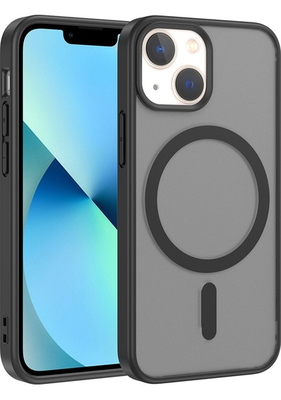 Teleplus Apple iPhone Uyumlu  13 Mini Kılıf Mat Babet Manyetik Araç Tutucu Kapak Siyah