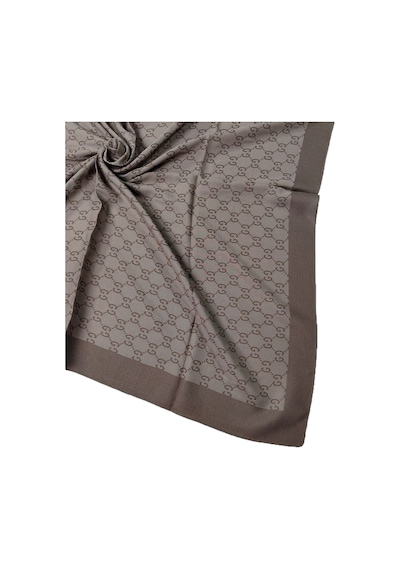 Mim Eşarp Işıl İpek - G Desen Siena Eşarp 100x100 Cm Acı Kahve