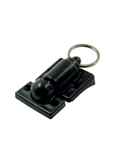 Cam Balkon Emniyet Plastik Kilit, Siyah, Metal Halka İle