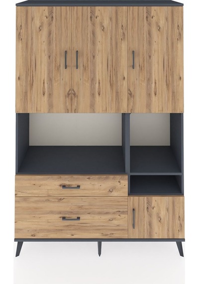 Hyperion Dolap 7 Raflı 2 Çekmeceli 4 Kapaklı 132x44x195 Antrasit-çam/çam Atlas Çam/atlas Çam Hyperion Dolap 7 Raflı 2 Çekmeceli 4 Kapaklı 132x44x195 Antrasit-çam/çam Atlas Çam/atlas Çam
